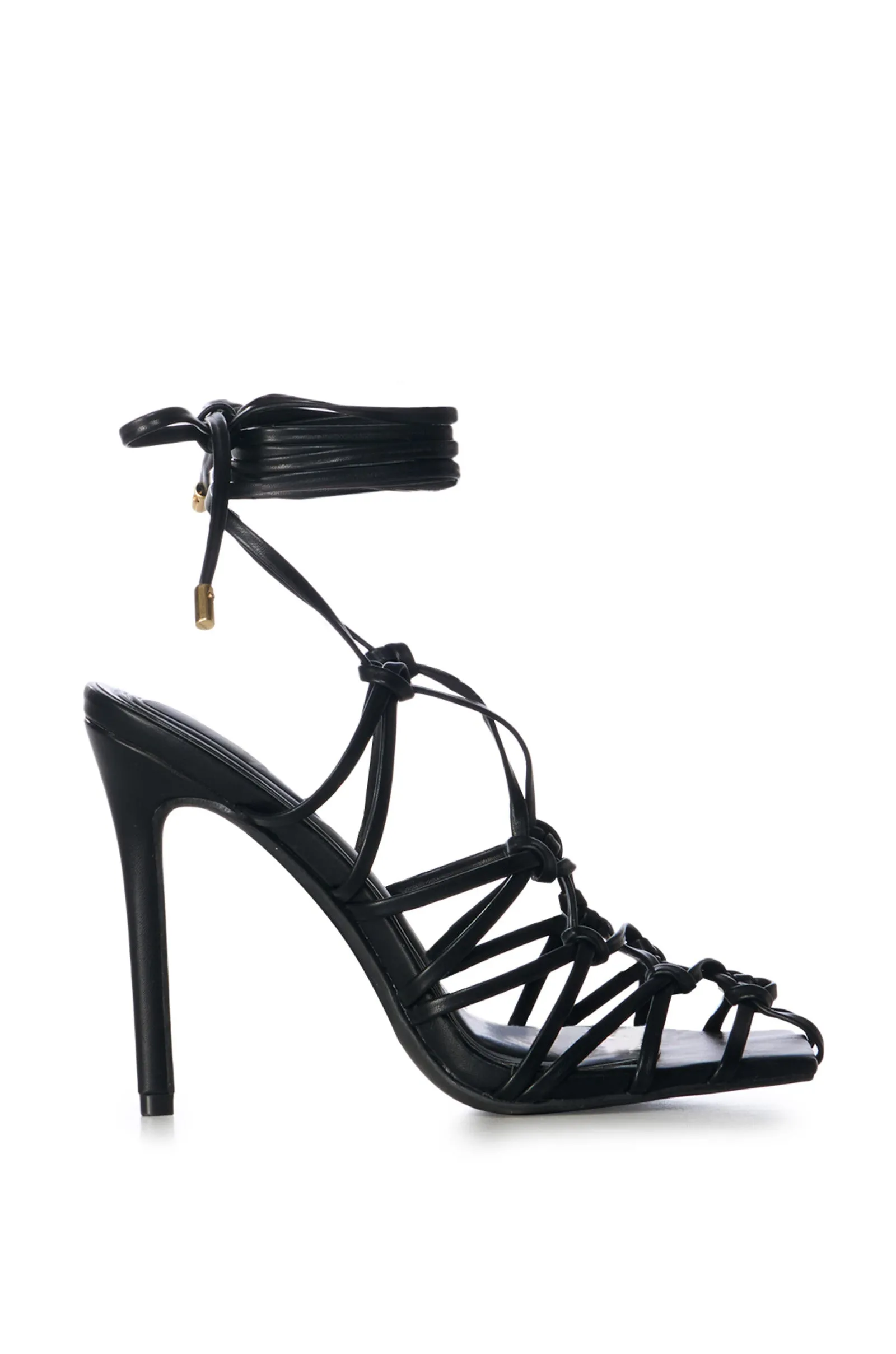 AMENRA-BLACK ROPE HEELED SANDAL