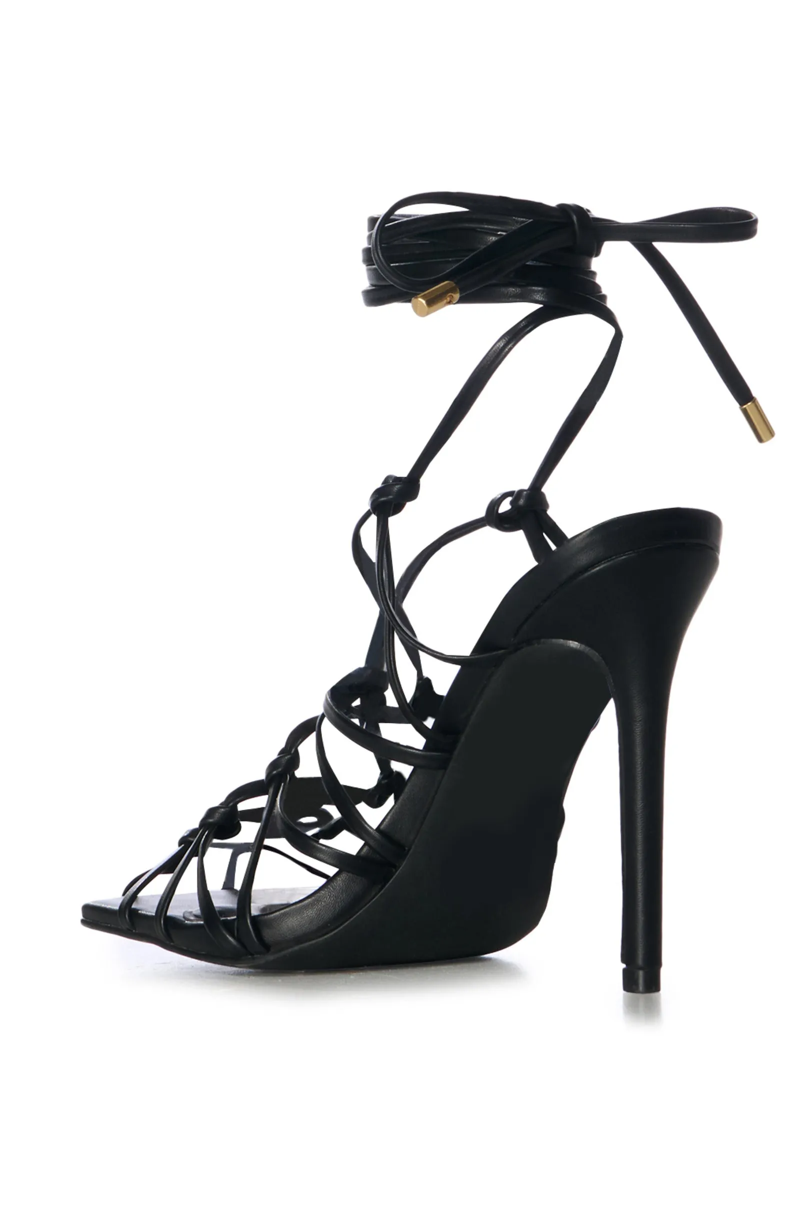 AMENRA-BLACK ROPE HEELED SANDAL