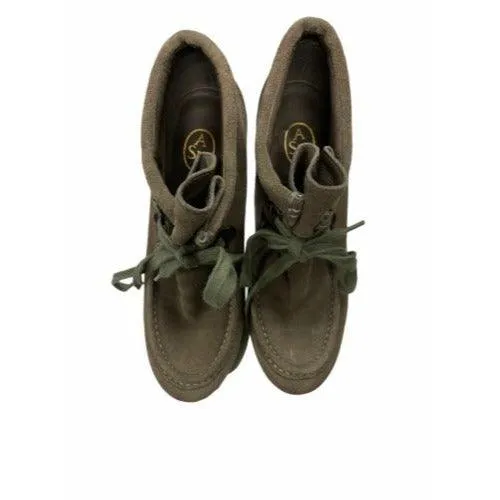 Ash Poppy Heels Suede Leather Lace Up Womens Ankle Booties Size 37 EU 7 US