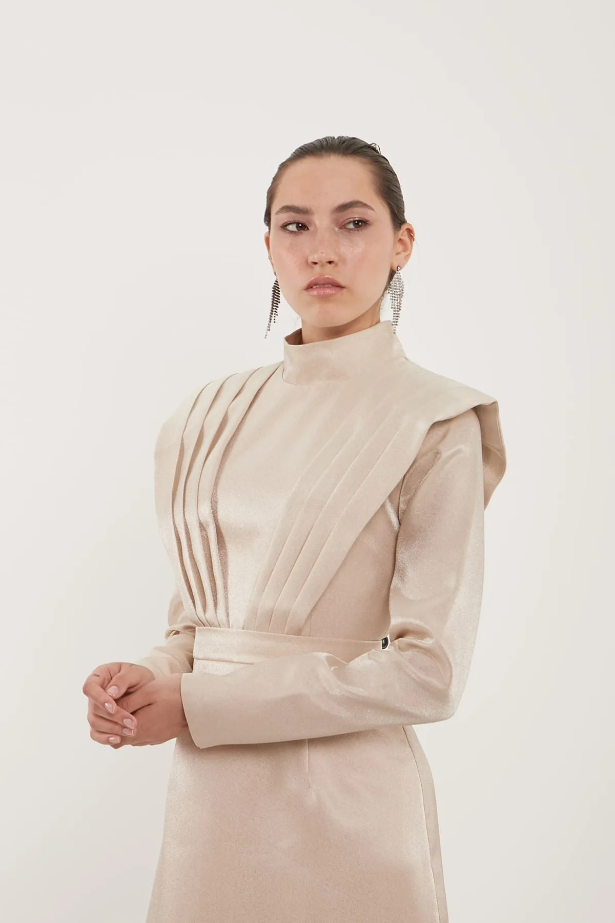 Classy Evening Dress - Beige