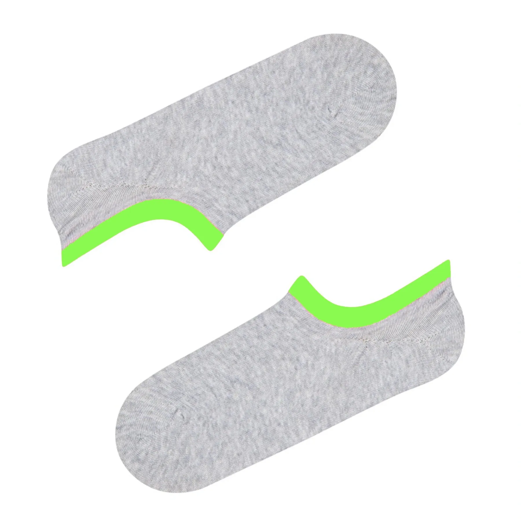 Cotton, No-show, Grey Seamless Socks