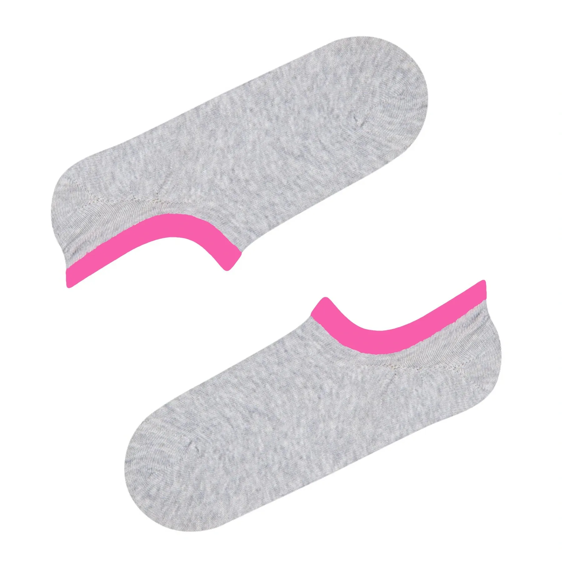 Cotton, No-show, Grey Seamless Socks