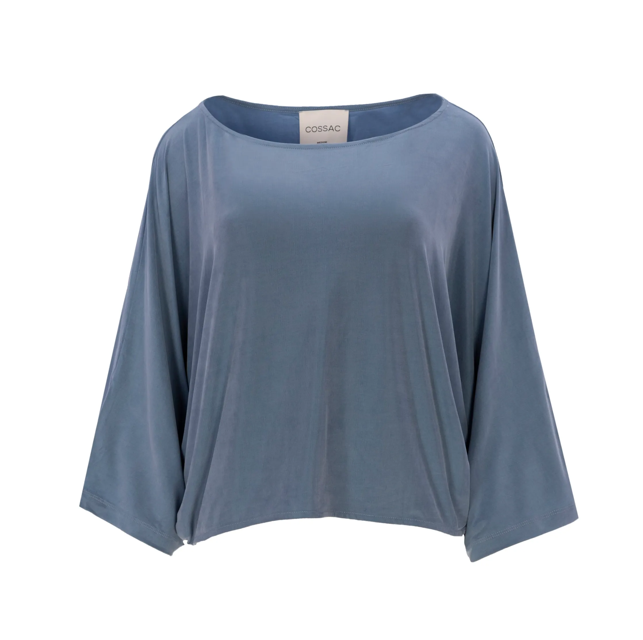 cupro batwing blouse - blue