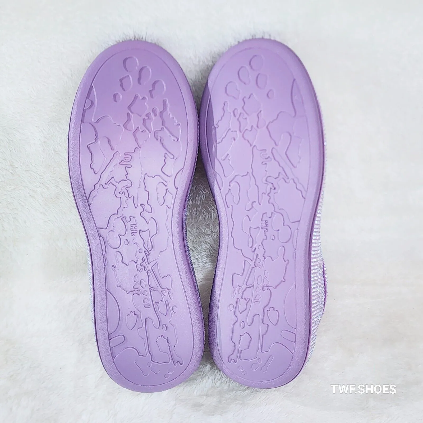 Dazzle Cush Lilac Purple Rhinestone Comfy Platform Sneakers Tennis Shoes