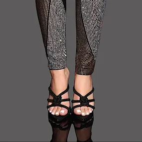 Fashion Nova Black Embellished Heeled Mules | Knotted Strap Stilettos