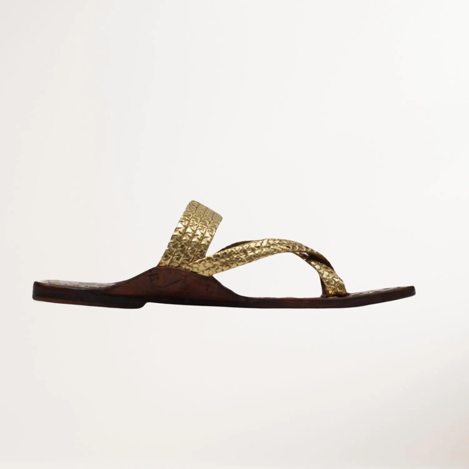 Gold Gandhi Kolhapuri Flats for Women | Hand Crafted | Comfortable | Everyday Wear