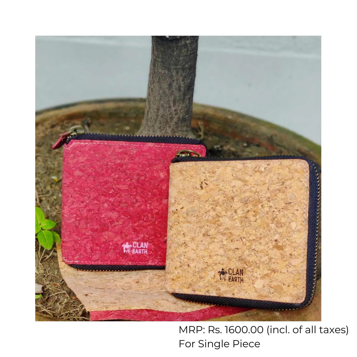 Kiwi Unisex Folding Zip Wallet | Cork Based | Water Resistant | Hand-Crafted | Unisex