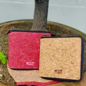 Kiwi Unisex Folding Zip Wallet | Cork Based | Water Resistant | Hand-Crafted | Unisex