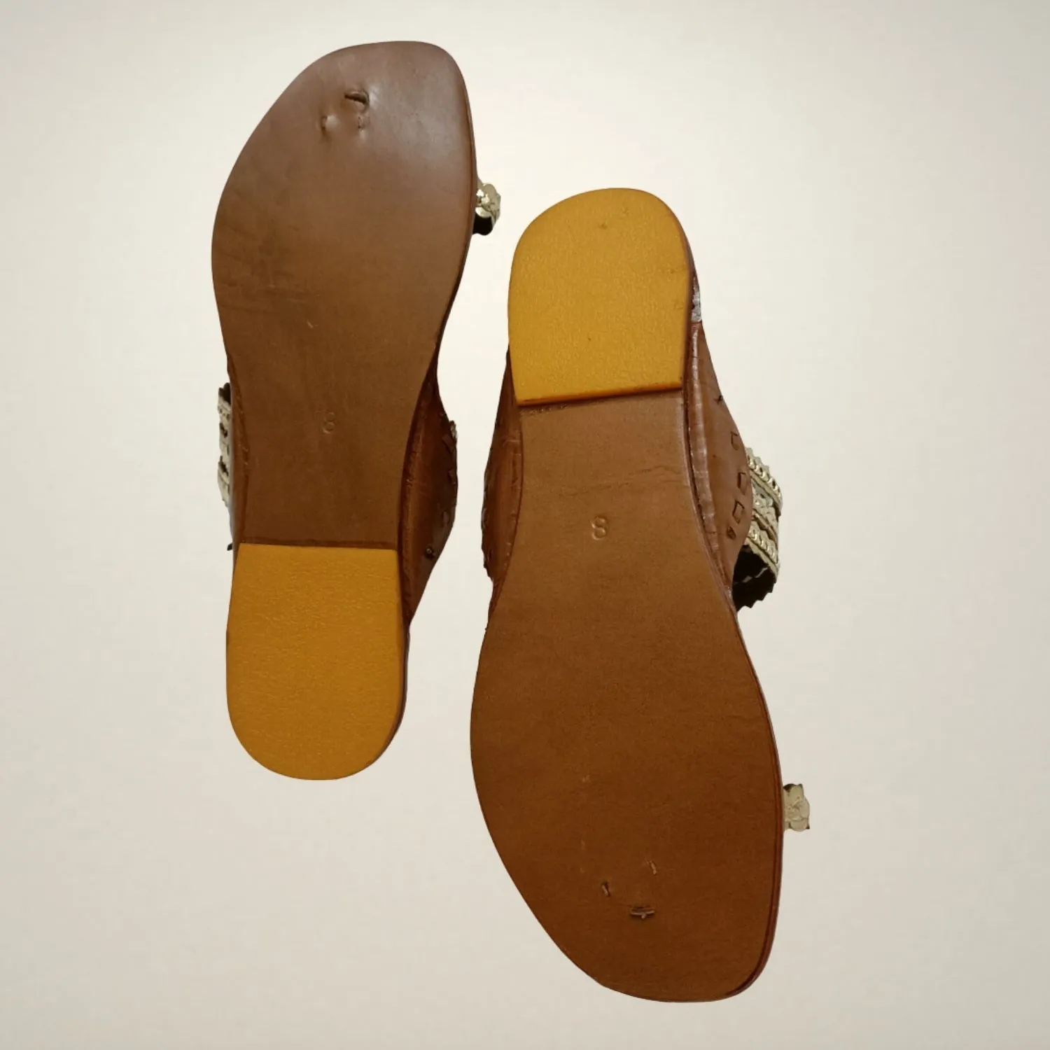 Light Gold Kolhapuri Flats for Women | Hand-Crafted | Everyday Wear | Comfortable