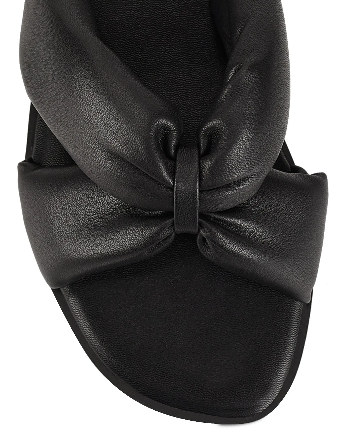Madeline Flat Slides - Black Leather