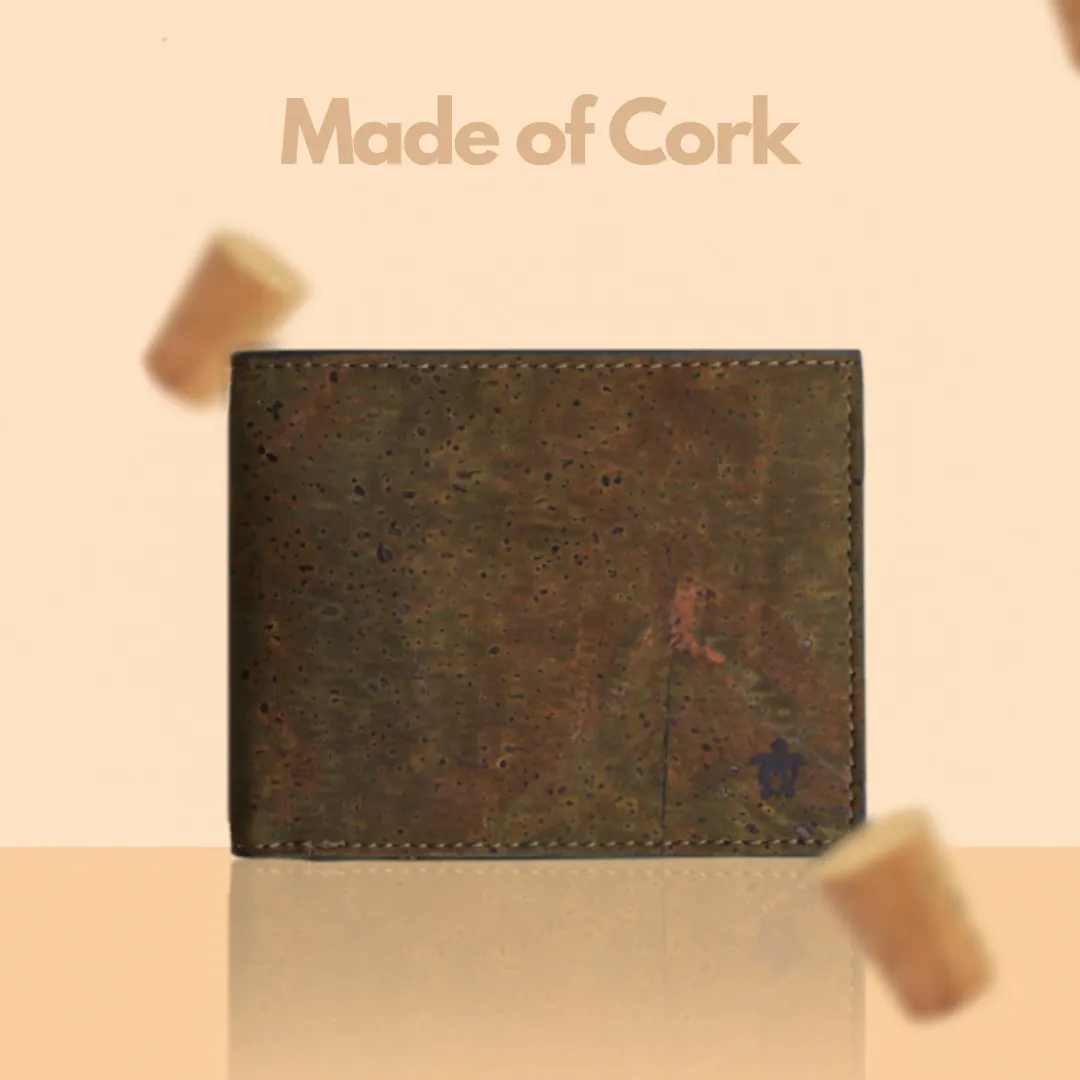 Olive Cork Wallet | Light-weight | Water Resistant | Hand-Crafted | Unisex