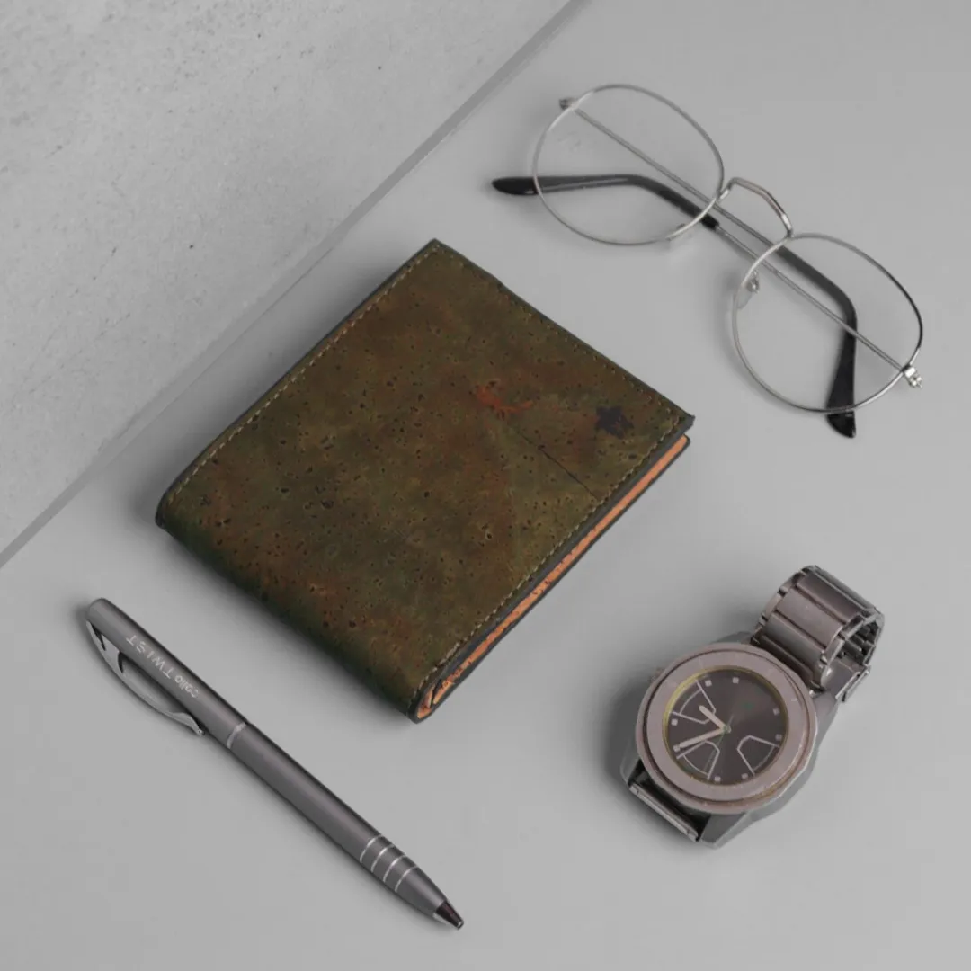 Olive Cork Wallet | Light-weight | Water Resistant | Hand-Crafted | Unisex