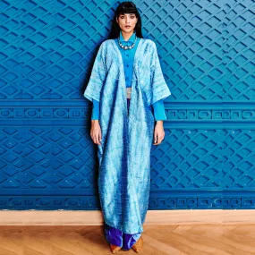 PEARLY SHELLS ON AZURE ABAYA