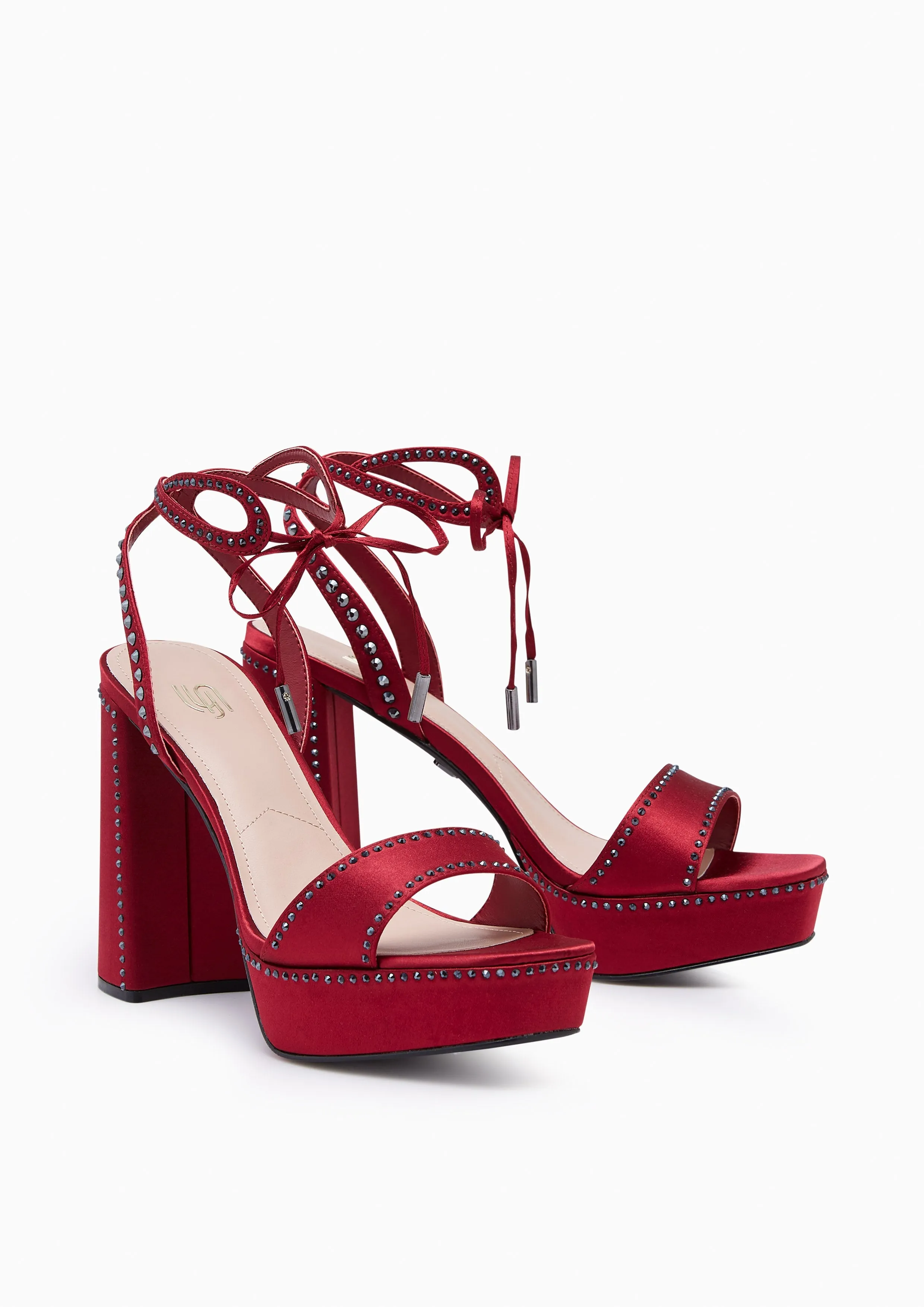 Perla Infinite Platform Heels Dark Red