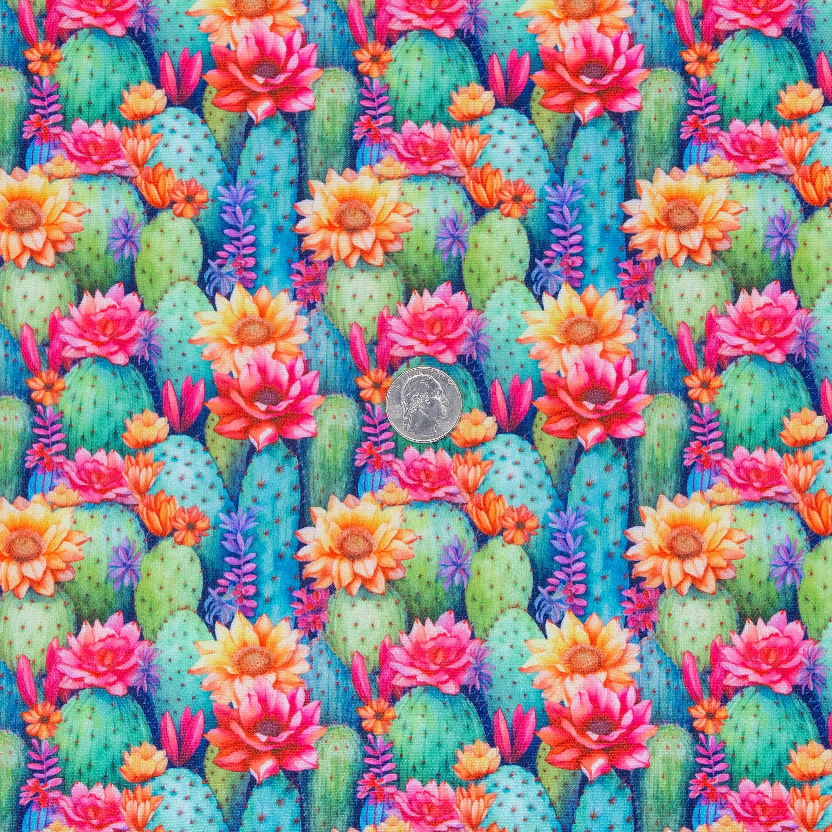 Prickly Petals Water-Resistant Canvas 18" x 58" Roll