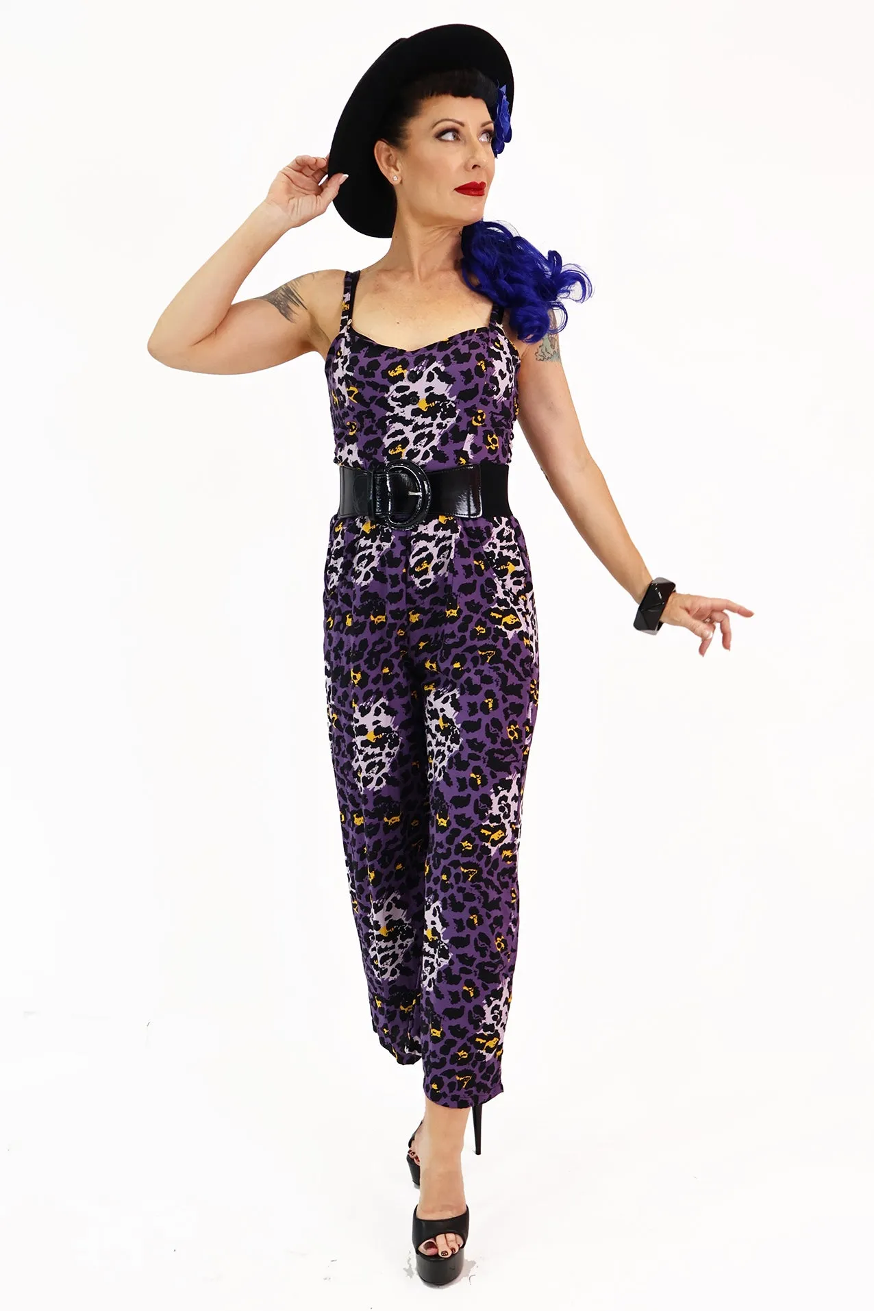 Purple Leopard Jumpsuit