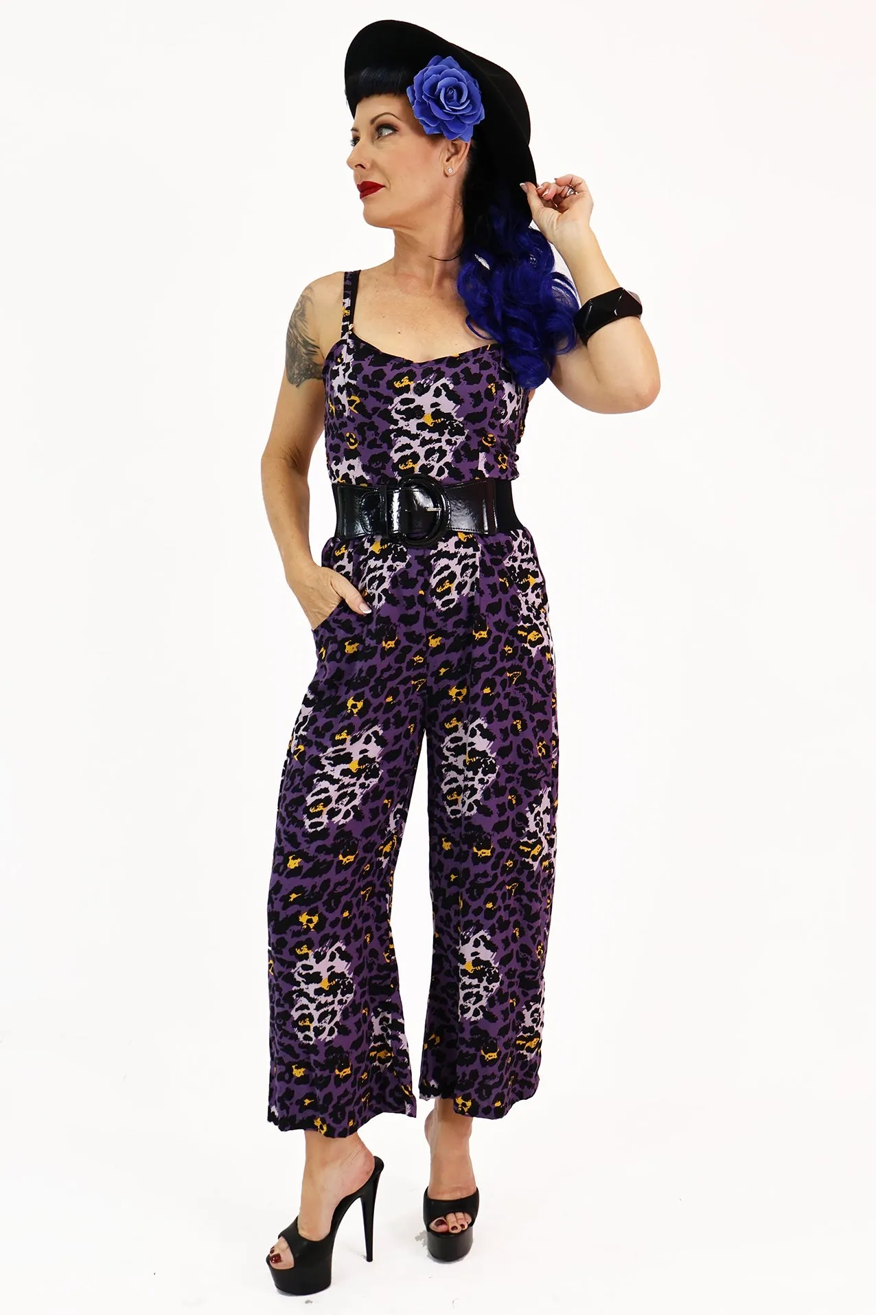 Purple Leopard Jumpsuit