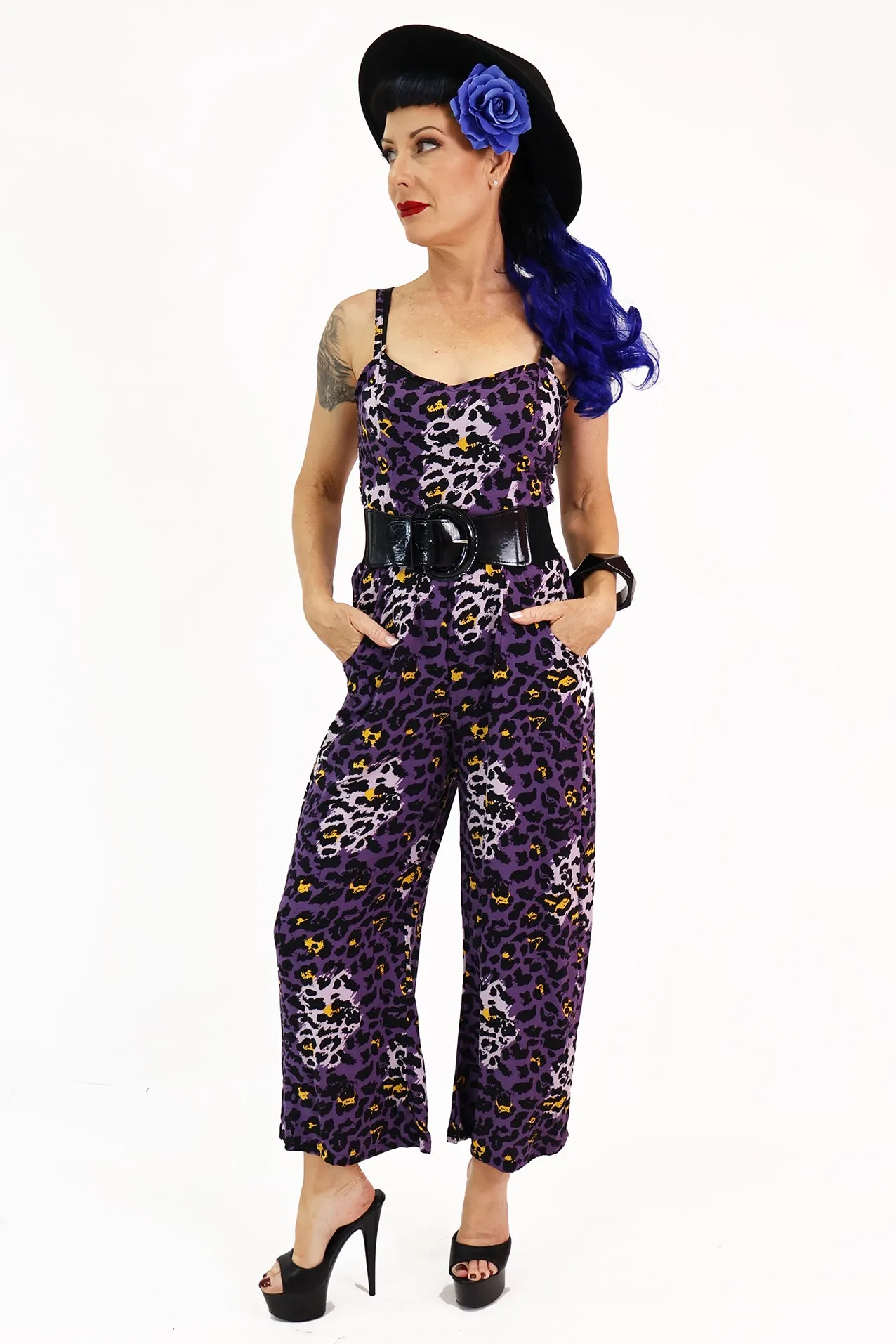 Purple Leopard Jumpsuit