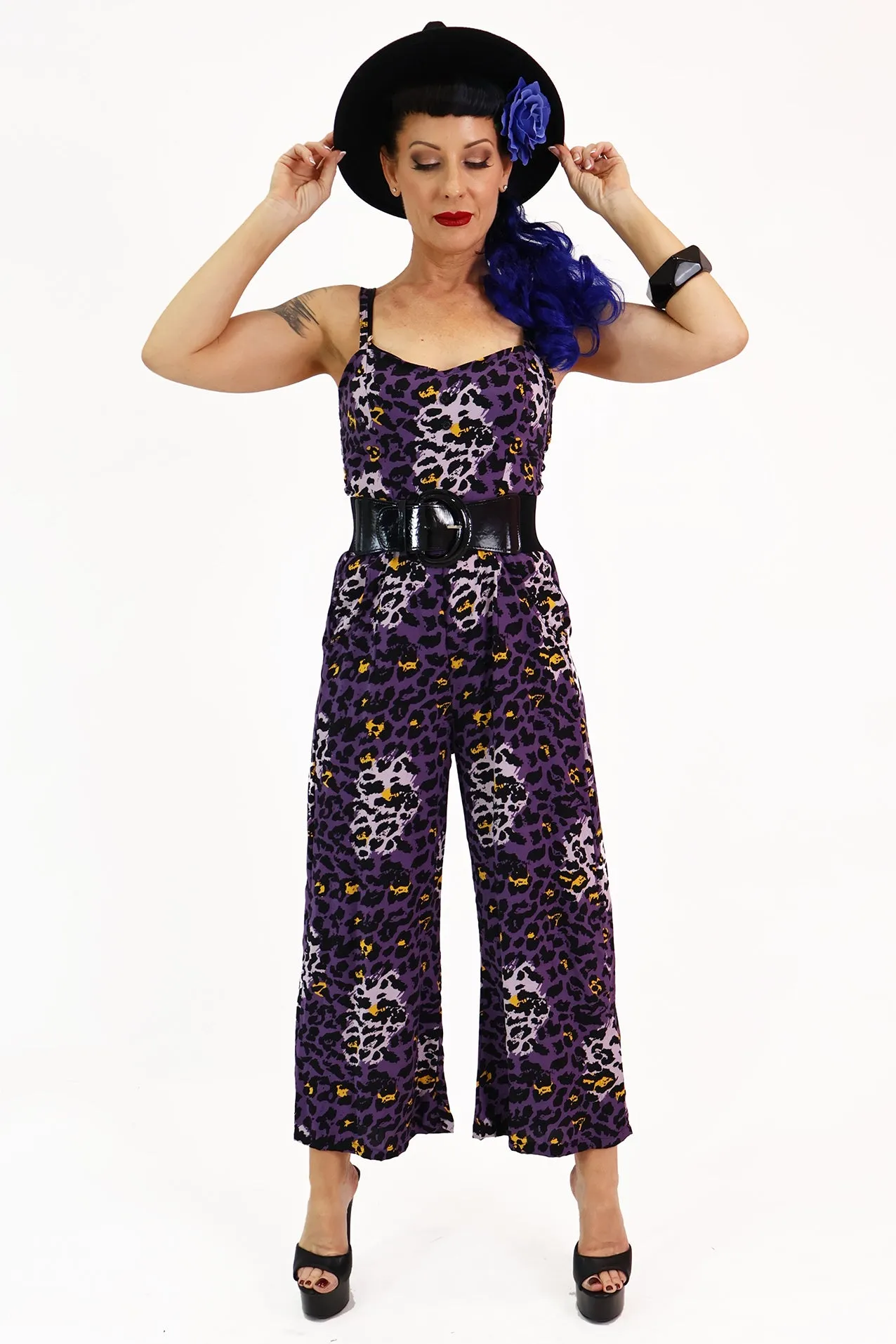 Purple Leopard Jumpsuit