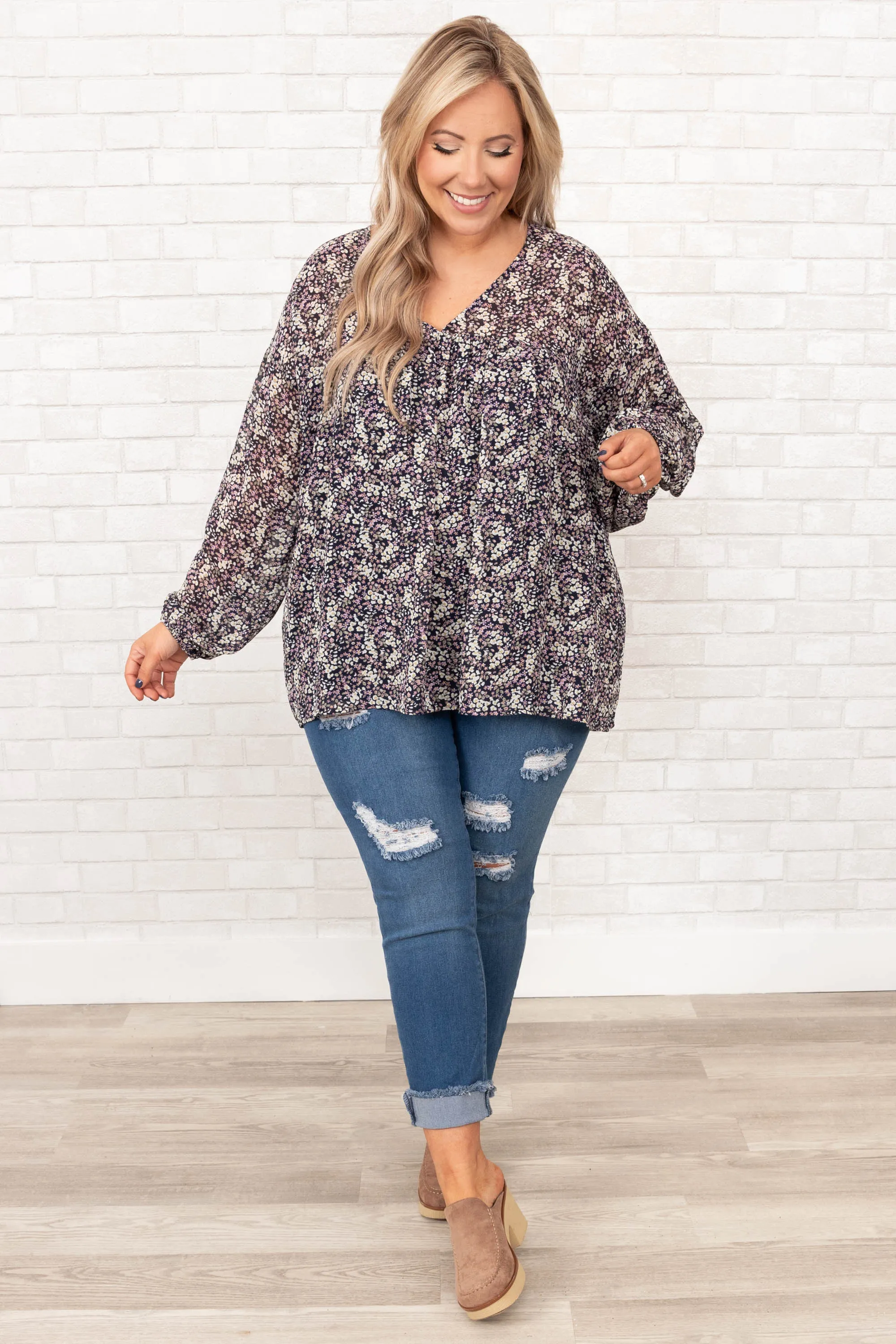 Seeking The Best Top, Navy