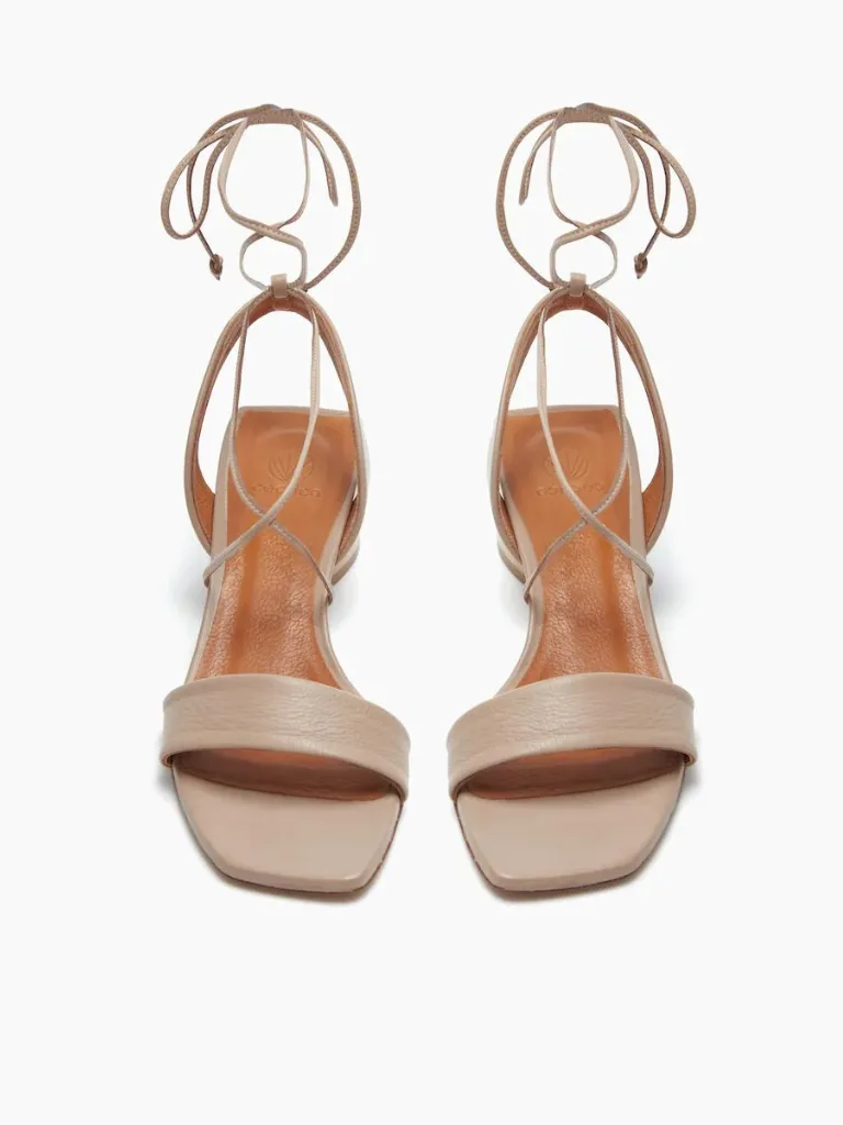 Steph Heel in Grey Mist Leather