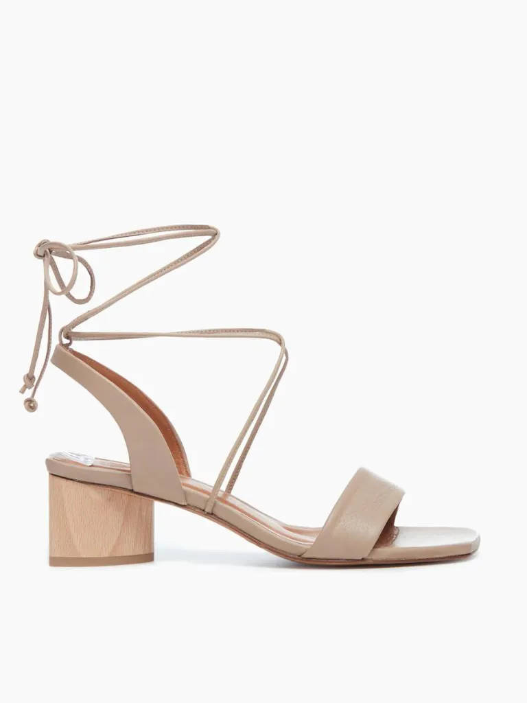 Steph Heel in Grey Mist Leather