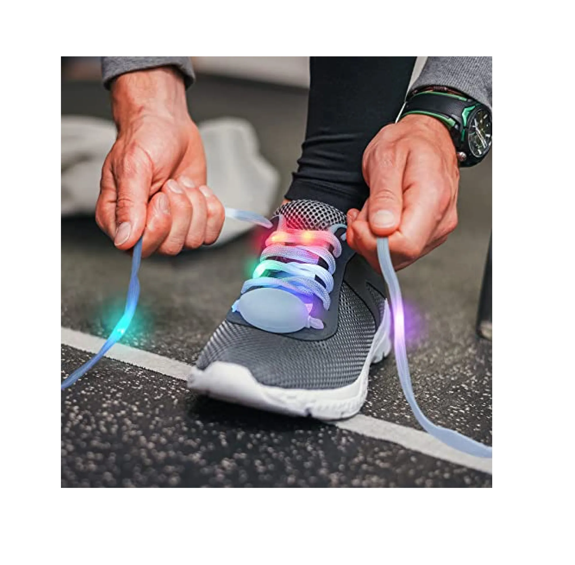 Syhood LED Light Up Shoe Laces Nylon LED Shoelaces with Flashing Shoe Laces for Party Favors Hip-hop Dancing