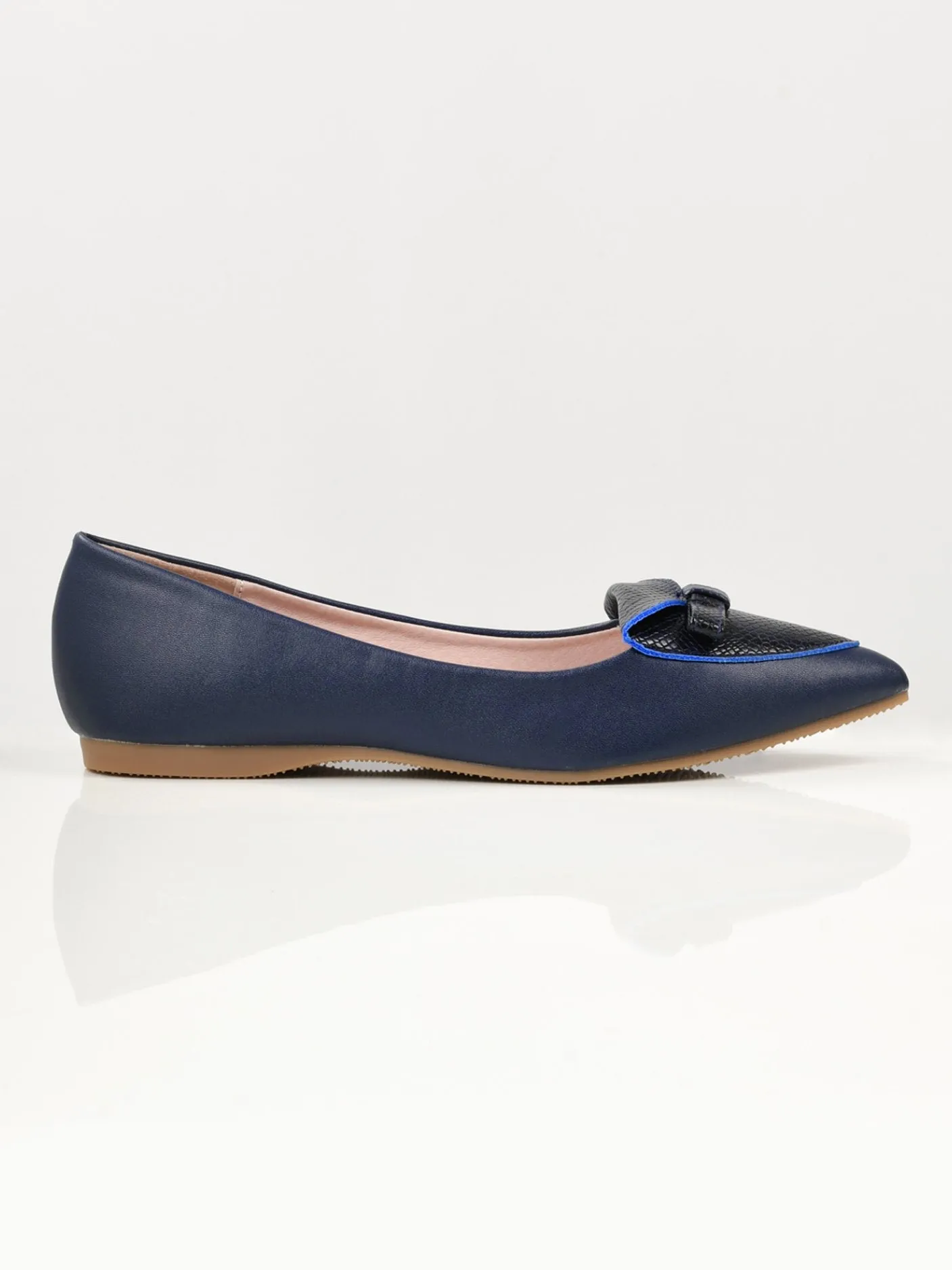 Textured Bow Pumps - Blue