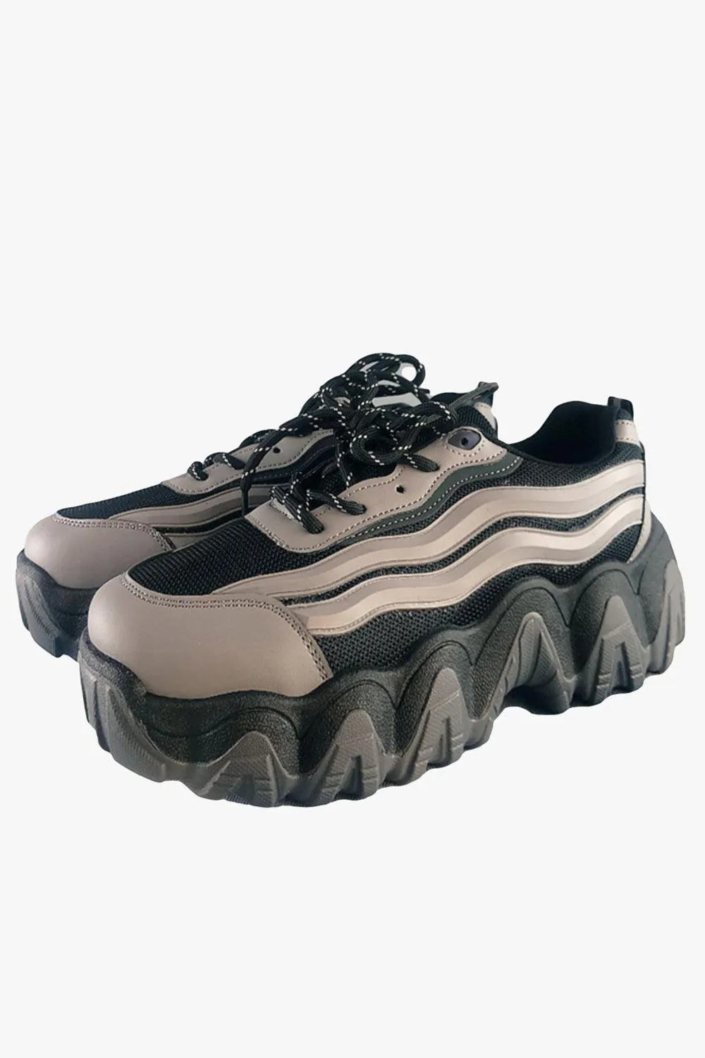 Thick Wave Platform Reflective Sneakers
