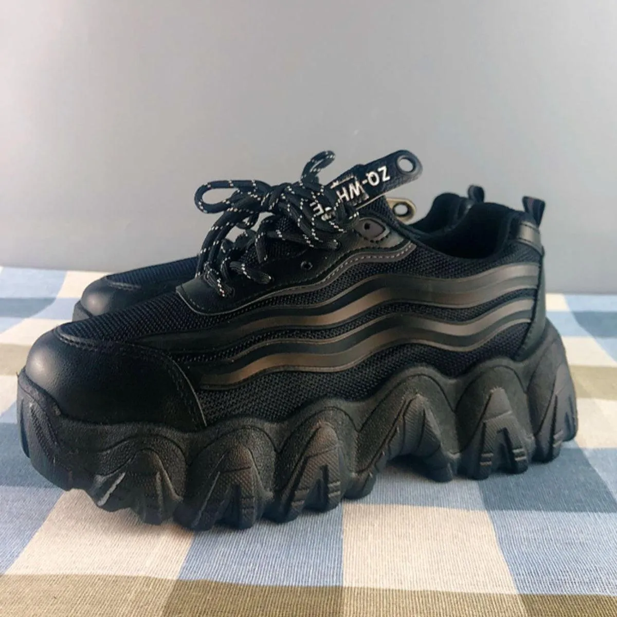 Thick Wave Platform Reflective Sneakers