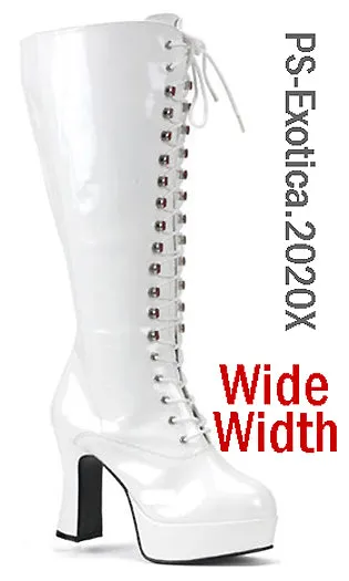 Wide Width Lace-Up GoGo Boots PS-Exotica-2020X
