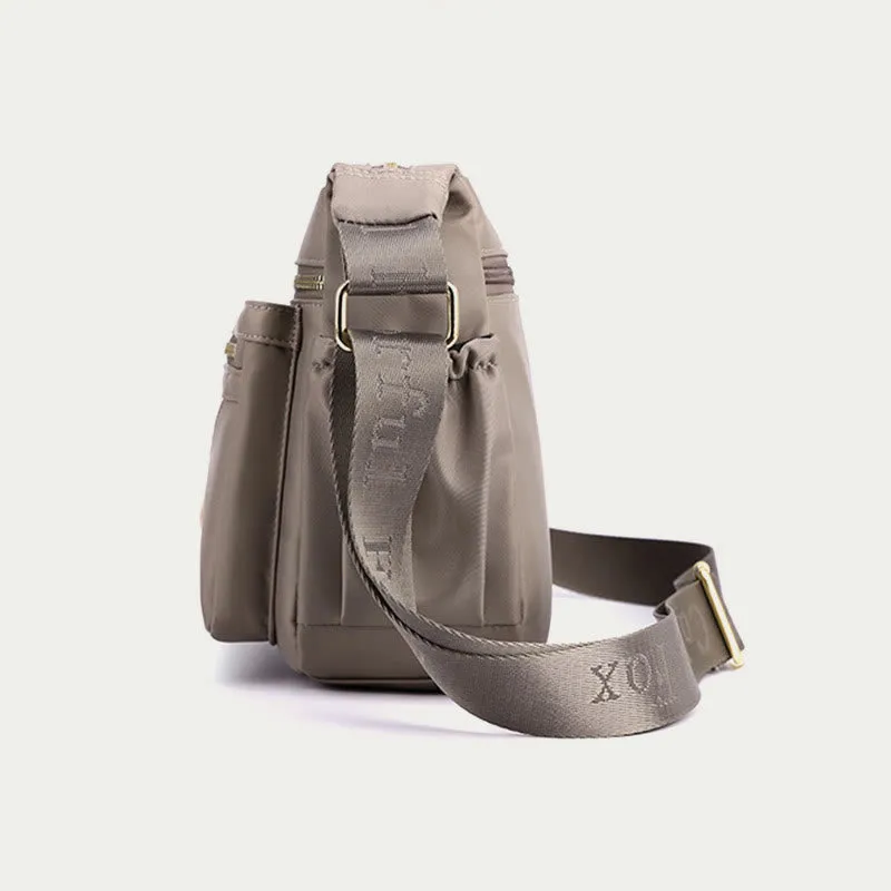 Women Minimalist Nylon Bag Solid Color Water Resistant Crossbody Daypack