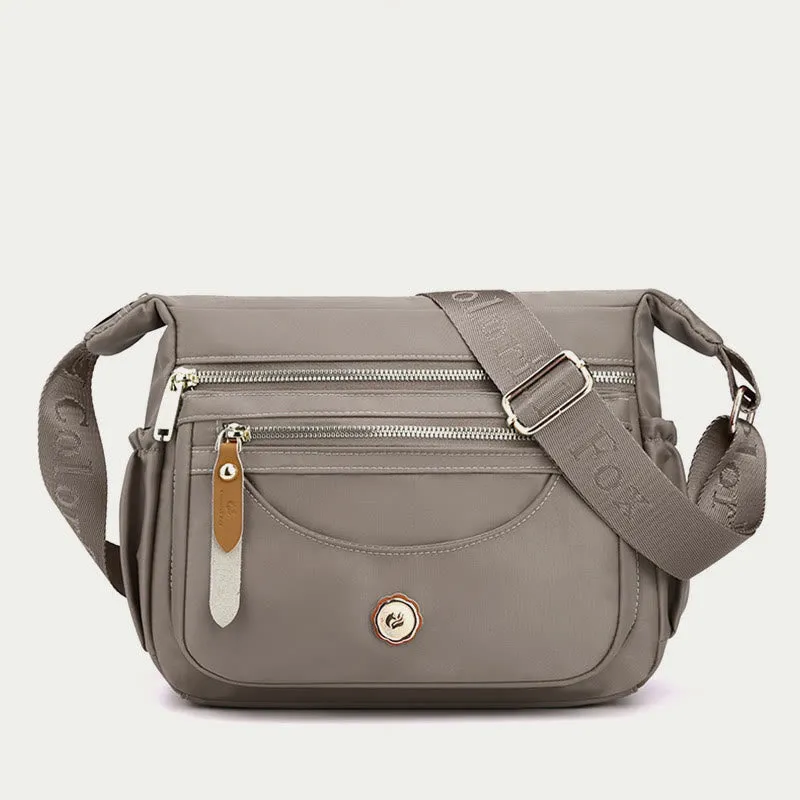 Women Minimalist Nylon Bag Solid Color Water Resistant Crossbody Daypack