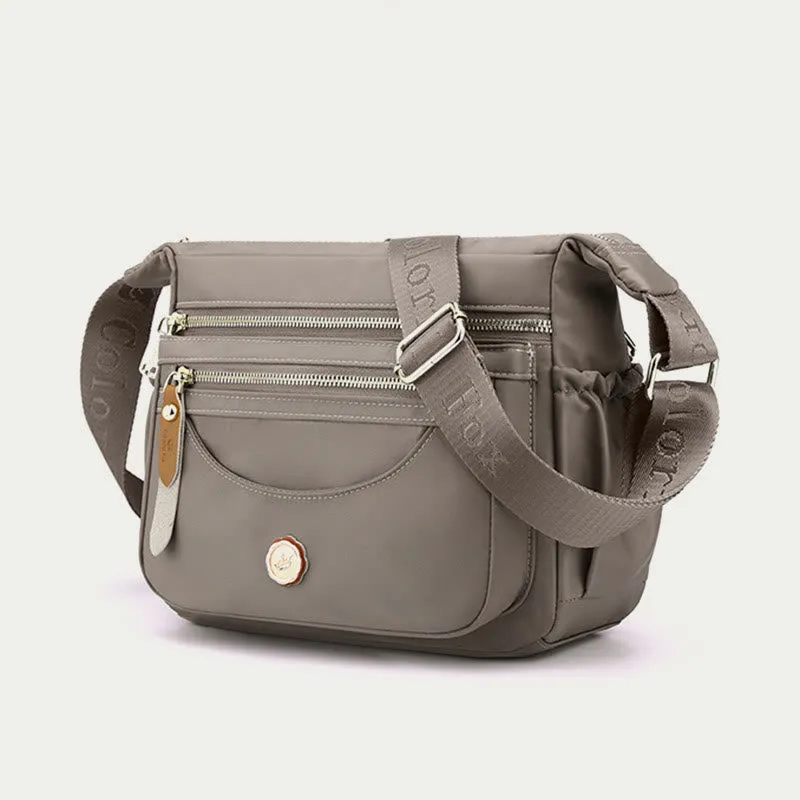 Women Minimalist Nylon Bag Solid Color Water Resistant Crossbody Daypack