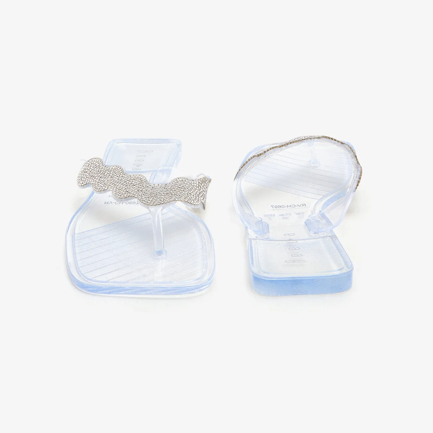 Women's Glossy Rhinestone Jellies