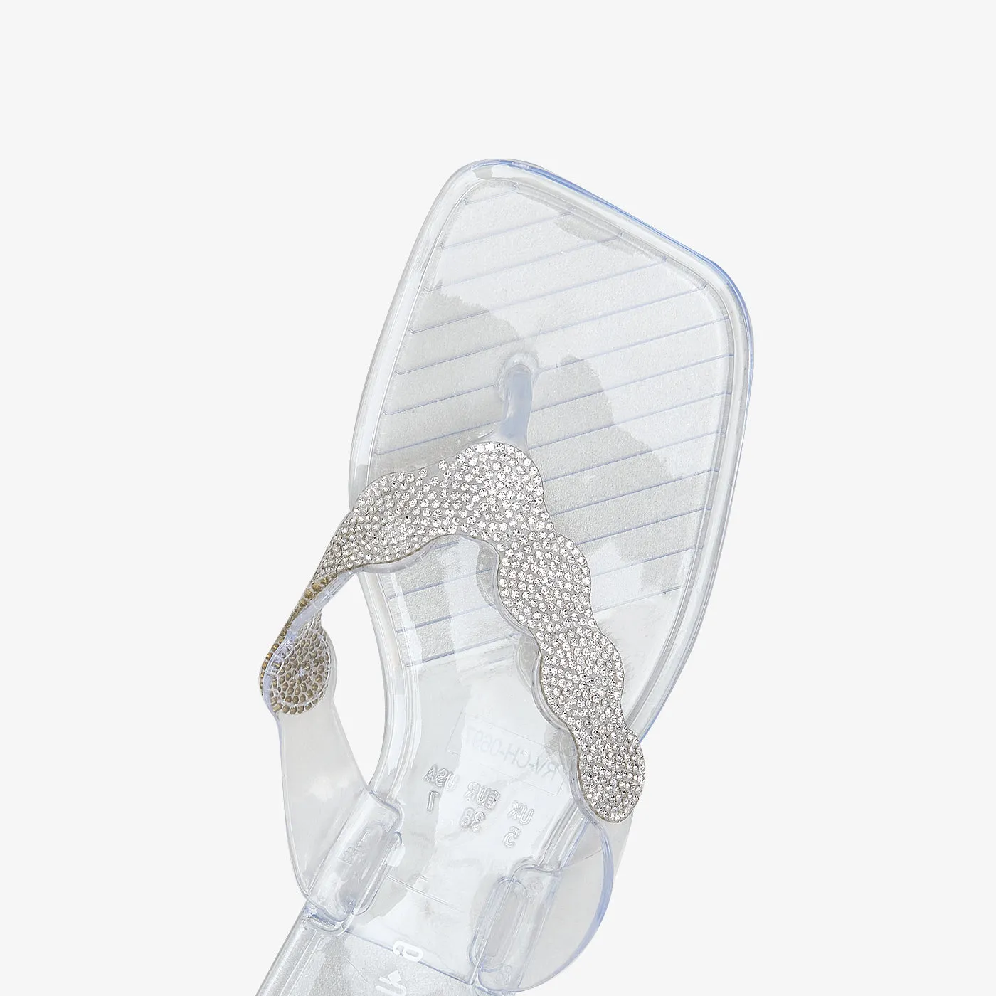 Women's Glossy Rhinestone Jellies