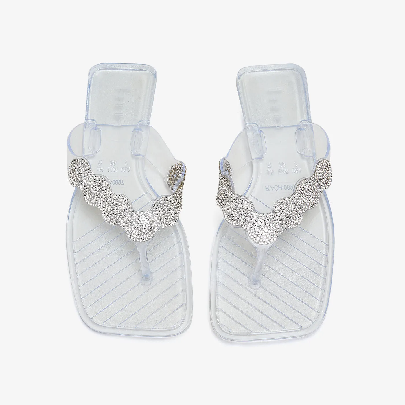 Women's Glossy Rhinestone Jellies